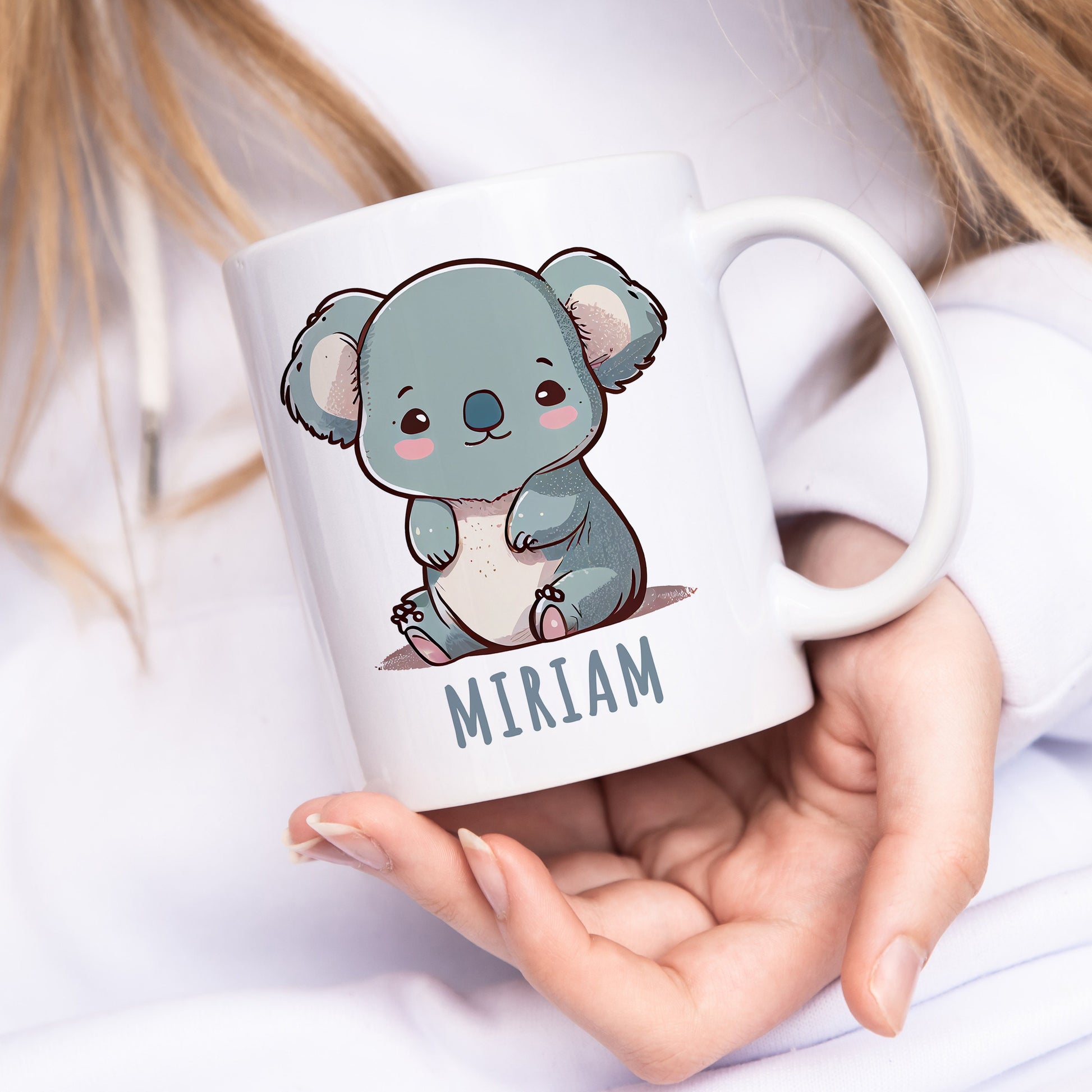 Kindertasse personalisierte Namenstasse aus Keramik mit Koala Baby Namensgeschenk für Kinder Geschenk