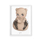 Baby Fußabdruck Bild Bär Fußabdrücke Personalisiert Babygeschenk zur Geburt Geschenk Kleinkind Kinderzimmerdeko (Ohne Farbe)
