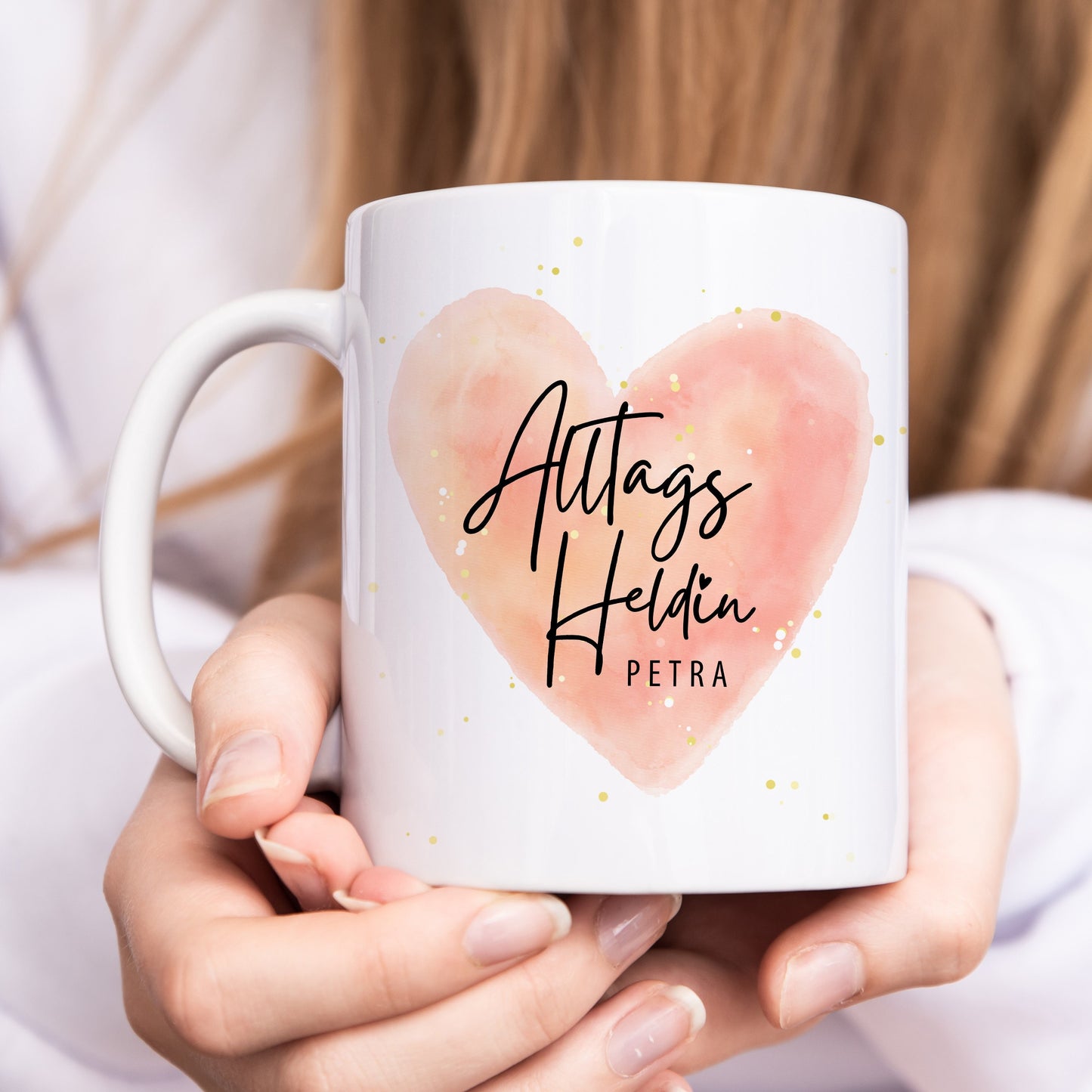 Tasse Alltagsheldin personalisiert mit Herz Dankeschön für Lieblingskollegin Krankenschwester Erzieherin Geschenk