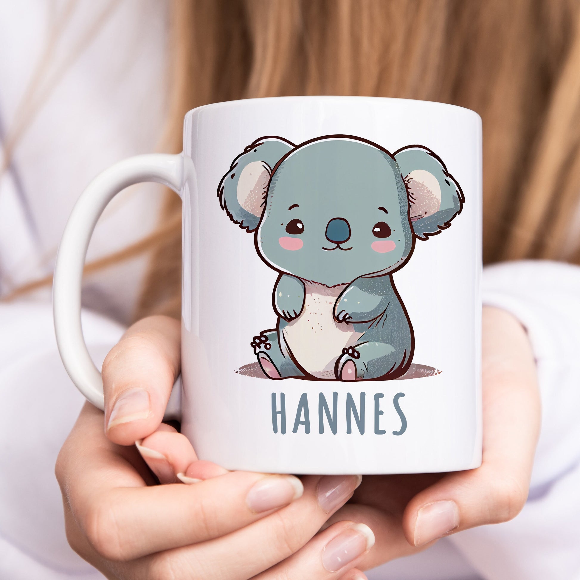 Kindertasse personalisierte Namenstasse aus Keramik mit Koala Baby Namensgeschenk für Kinder Geschenk