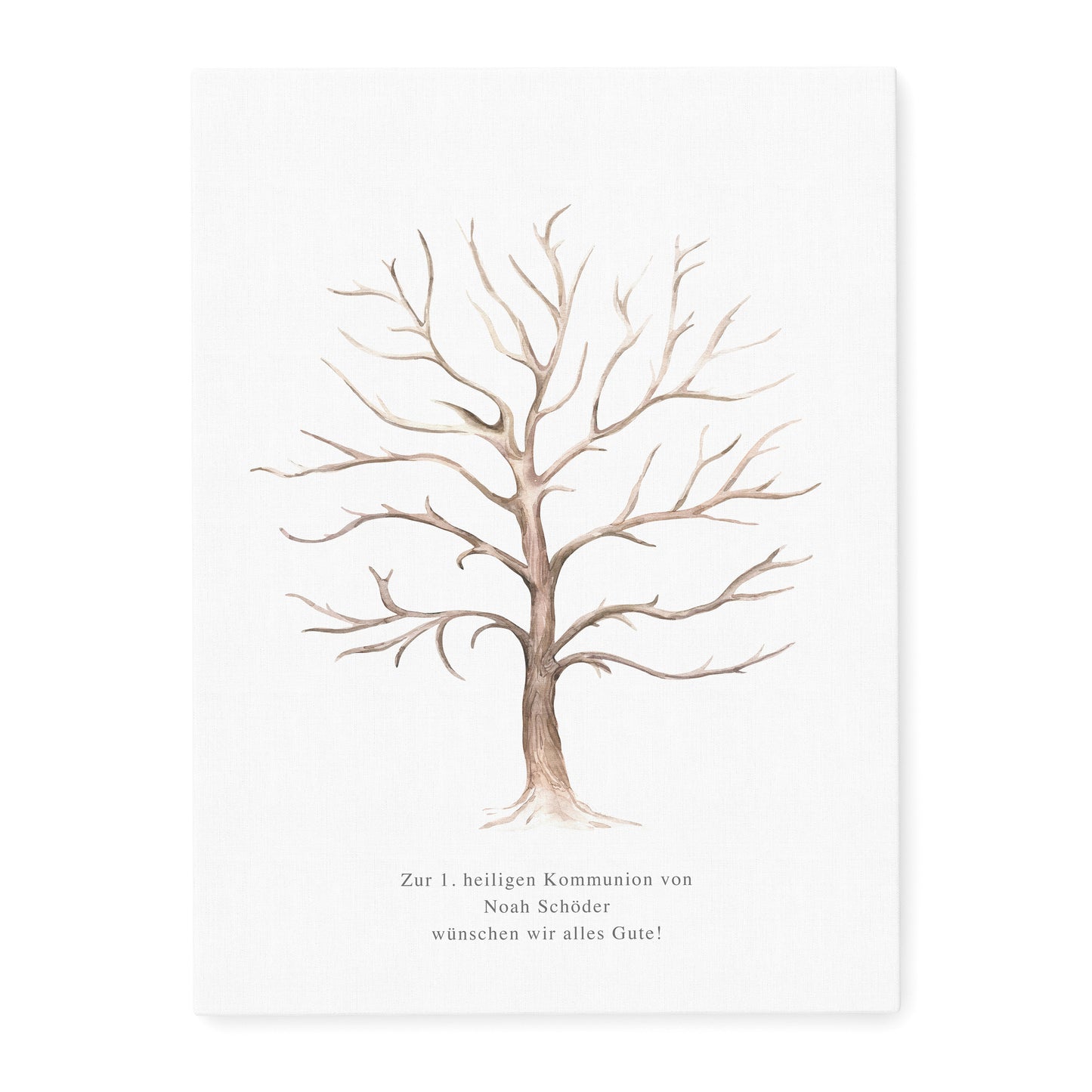 Fingerabdruck Kommunion Gästebuch Konfirmation Geschenk personalisiert Baum 30x40 cm (OHNE Farbe)
