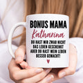 Bonusmama Tasse personalisiertes Muttertagsgeschenk Stiefmutter Stiefmama Bonus Mama Geschenk