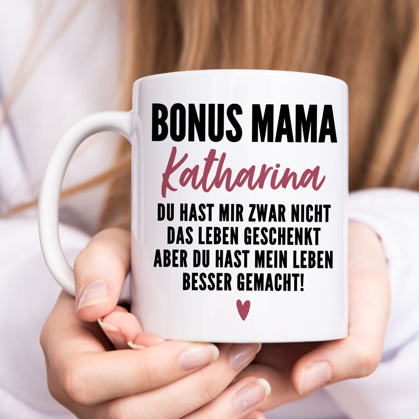 Bonusmama Tasse personalisiertes Muttertagsgeschenk Stiefmutter Stiefmama Bonus Mama Geschenk