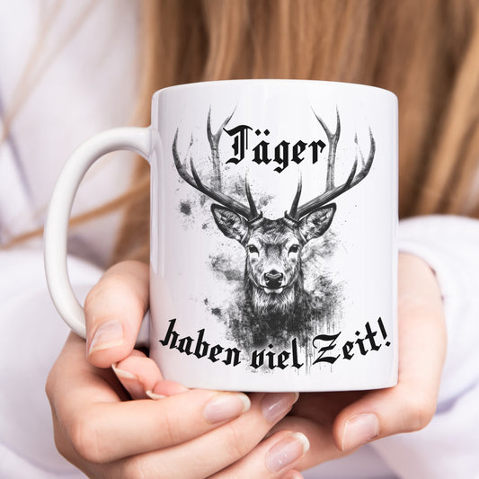 Jäger Geschenk Jagd Tasse mit Hirsch und lustigem Spruch Jagdgeschenk
