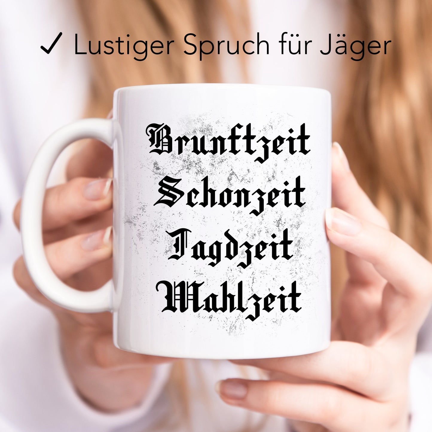 Jäger Geschenk Jagd Tasse mit Hirsch und lustigem Spruch Jagdgeschenk