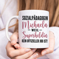 Tasse Sozialpädagogin Geschenk personalisiert mit Namen Abschiedsgeschenk Sozialarbeiterin Erzieherin Kollegin Beruf