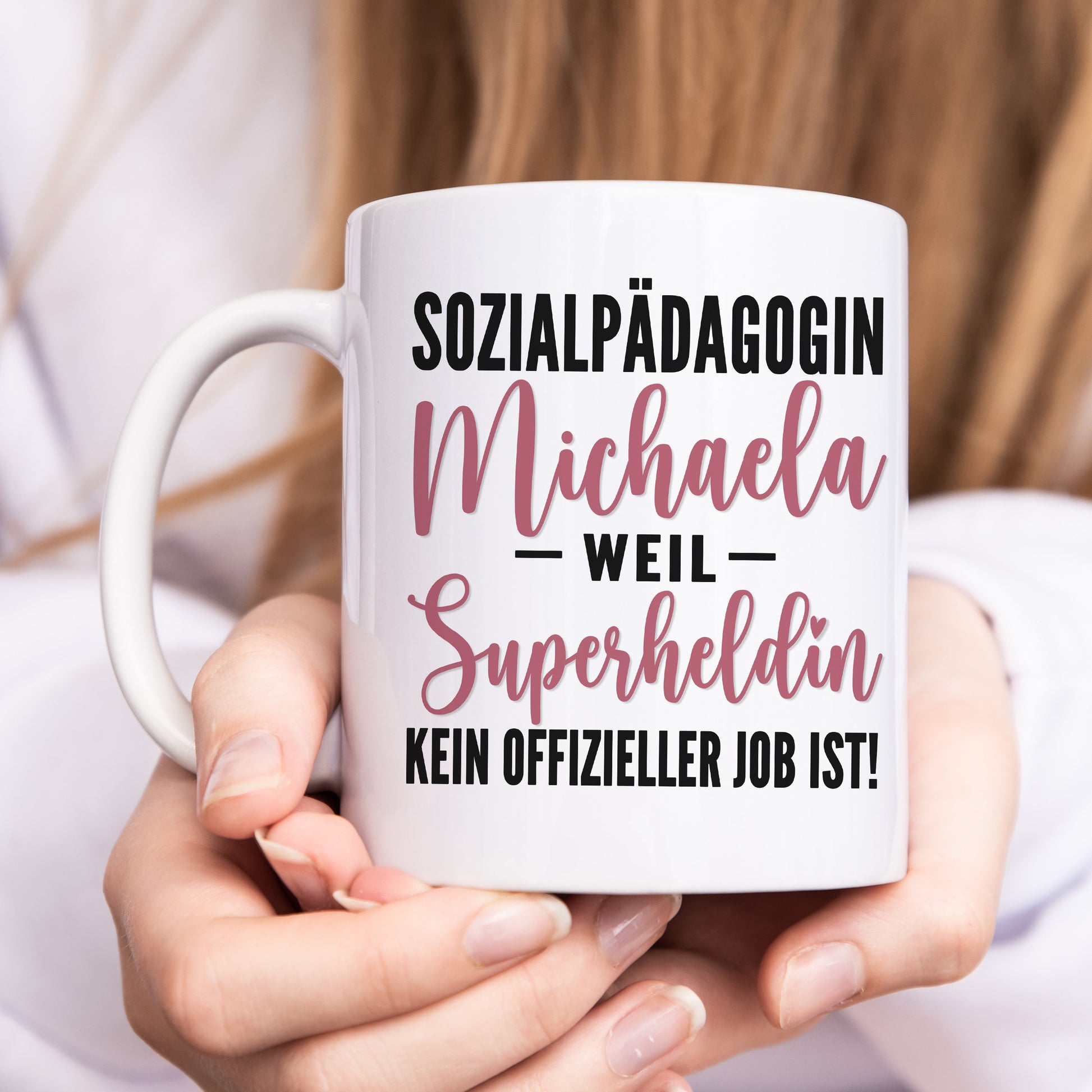 Tasse Sozialpädagogin Geschenk personalisiert mit Namen Abschiedsgeschenk Sozialarbeiterin Erzieherin Kollegin Beruf