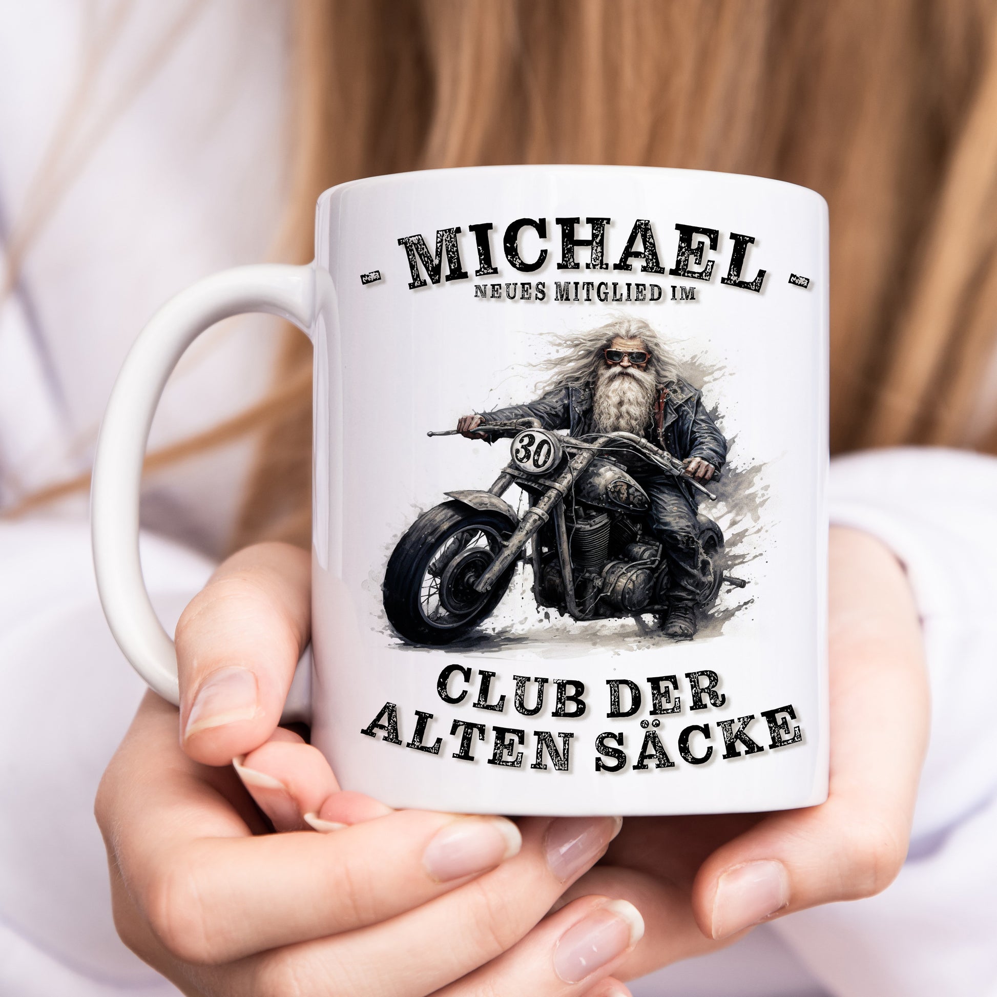 Geschenk 30. Geburtstag Mann Motorrad Tasse "Club der alten Säcke" Geburtstagsgeschenk Männer