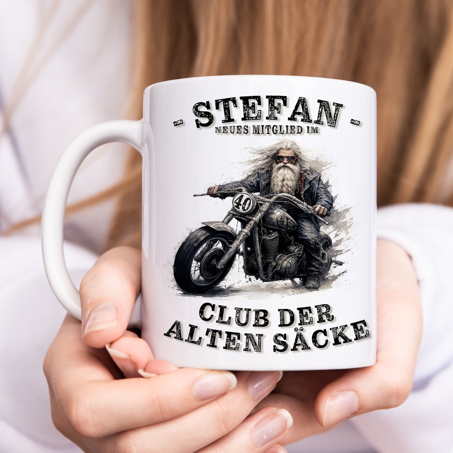 Geschenk 40. Geburtstag Mann Motorrad Tasse "Club der alten Säcke" Geburtstagsgeschenk Männer