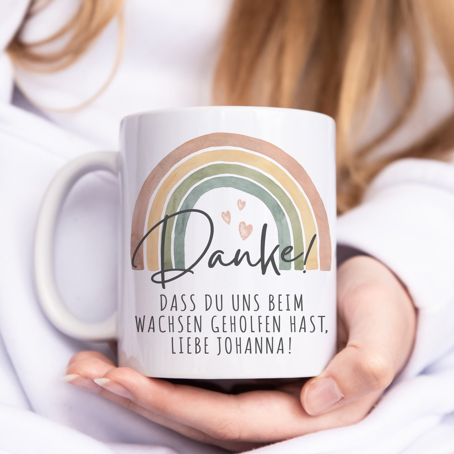 Abschiedsgeschenk Erzieherin Tasse personalisiert "Danke dass du mir beim wachsen geholfen hast" Dankeschön Geschenk