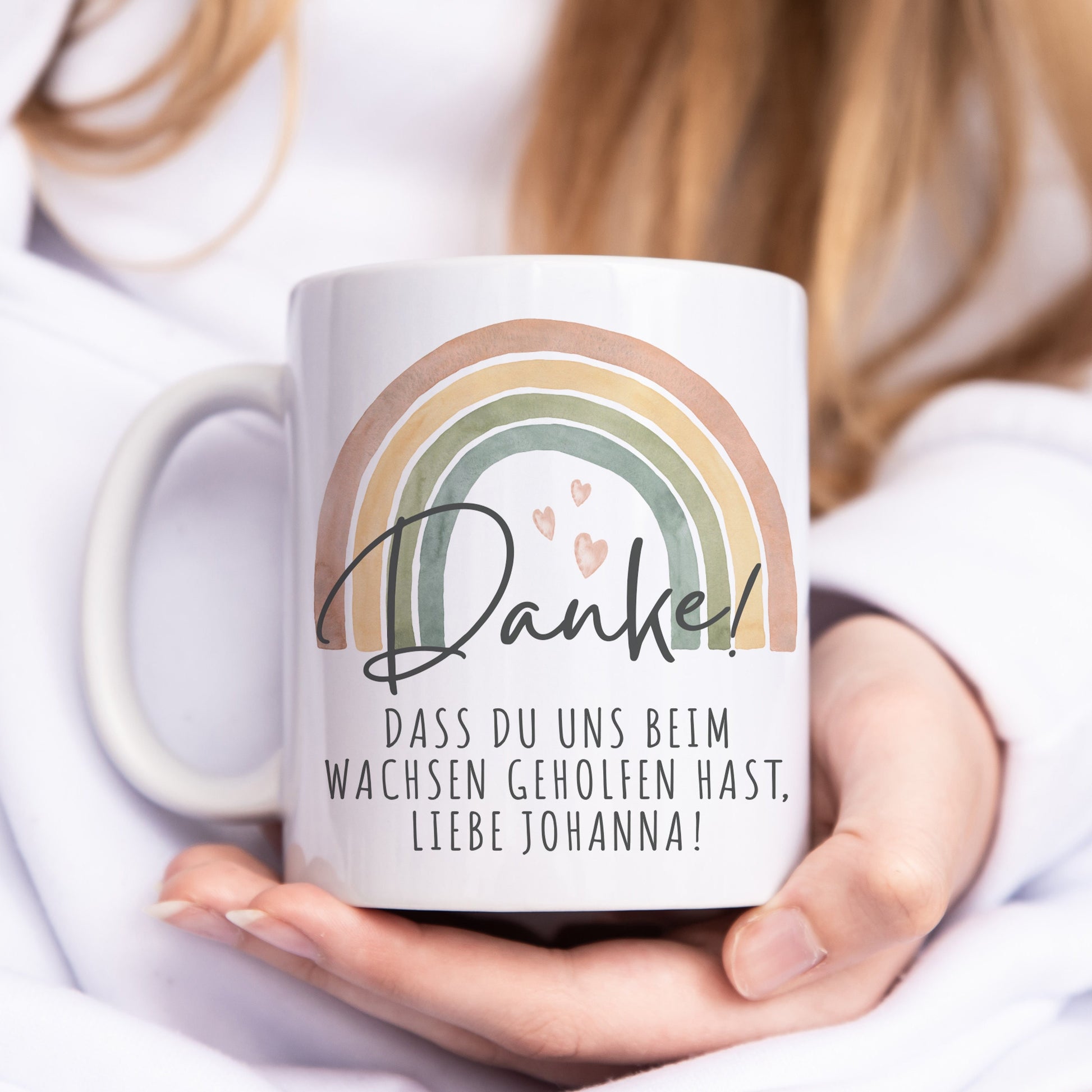 Abschiedsgeschenk Erzieherin Tasse personalisiert "Danke dass du mir beim wachsen geholfen hast" Dankeschön Geschenk