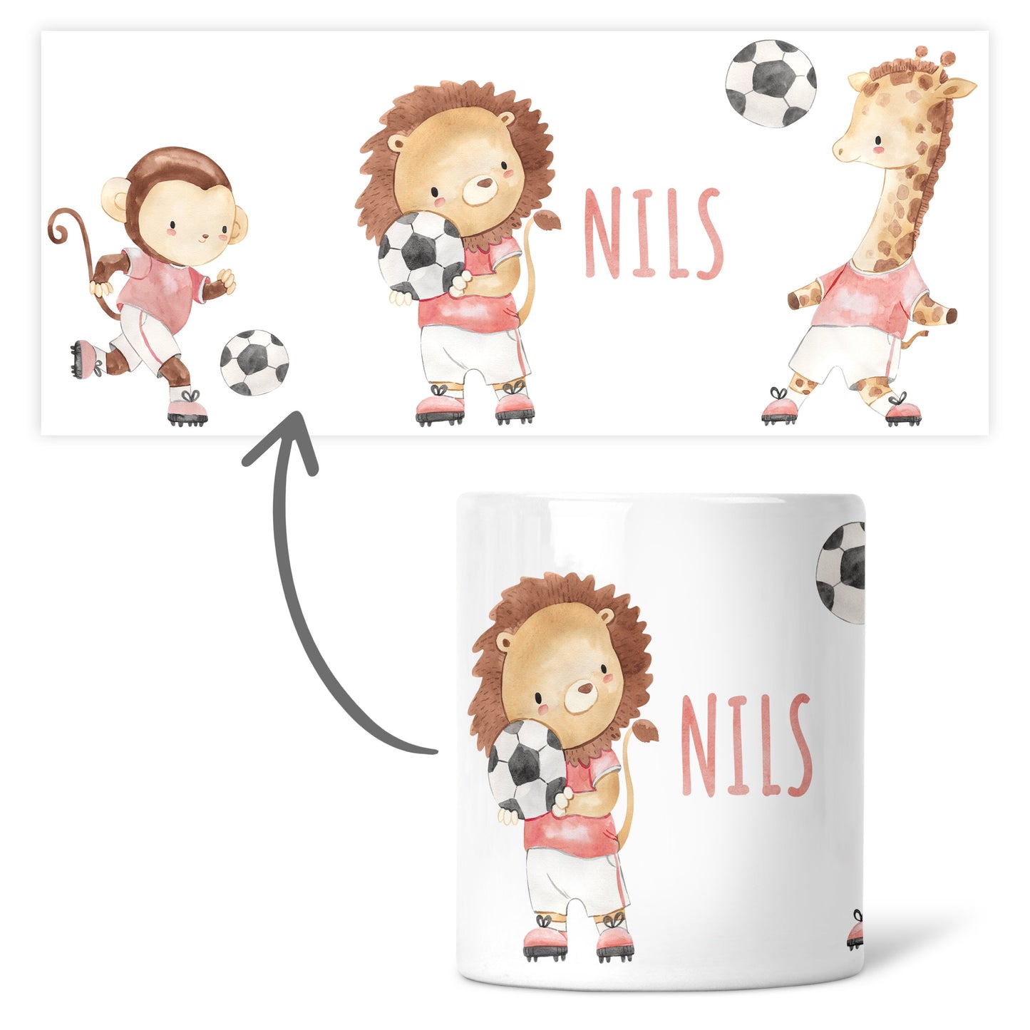 Spardose personalisiert für Jungen Kind Fussball Spieler Sparbüchse Fußball Geschenk Sparschwein Keramik