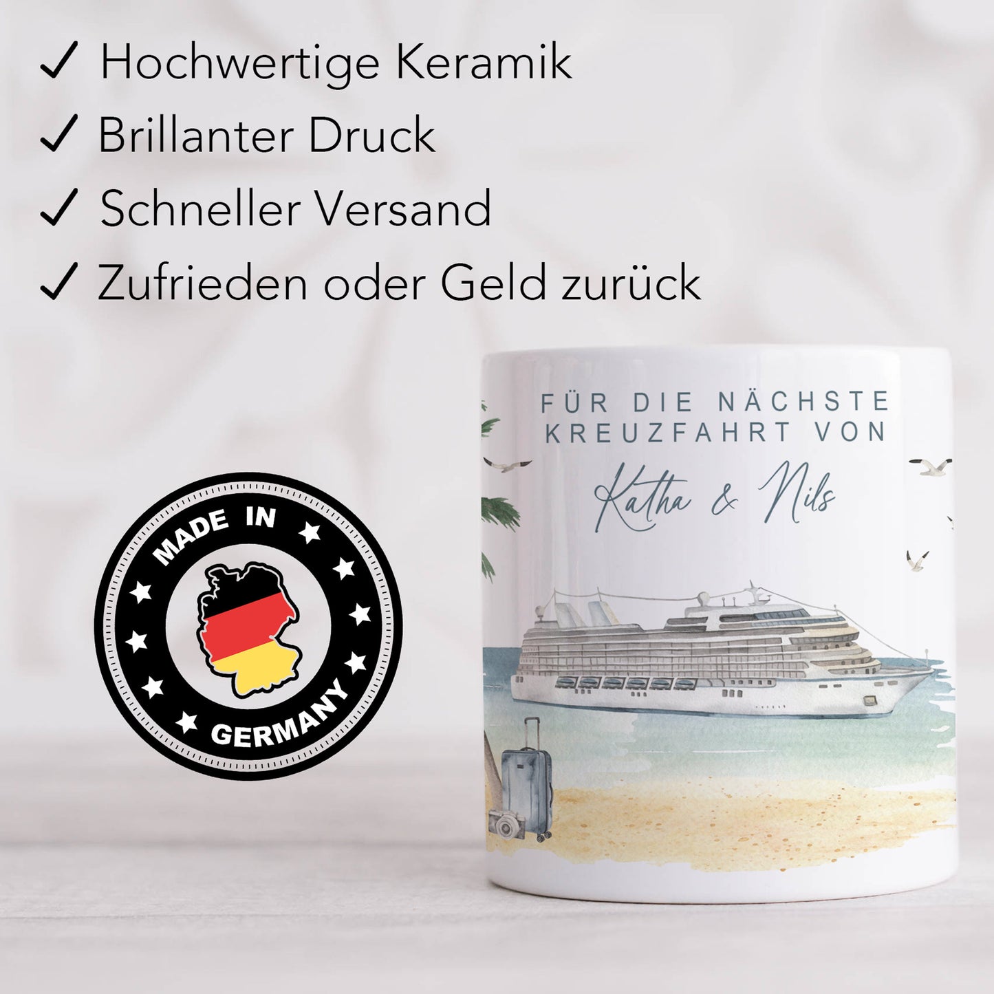 Kreuzfahrt Geschenk Spardose Schiff personalisiertes Geldgeschenk Schiffsreise Kreuzfahrt Reisekasse Kreuzfahrtschiff Urlaub Geschenk