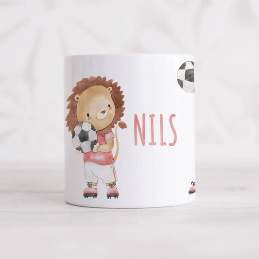 Spardose personalisiert für Jungen Kind Fussball Spieler Sparbüchse Fußball Geschenk Sparschwein Keramik