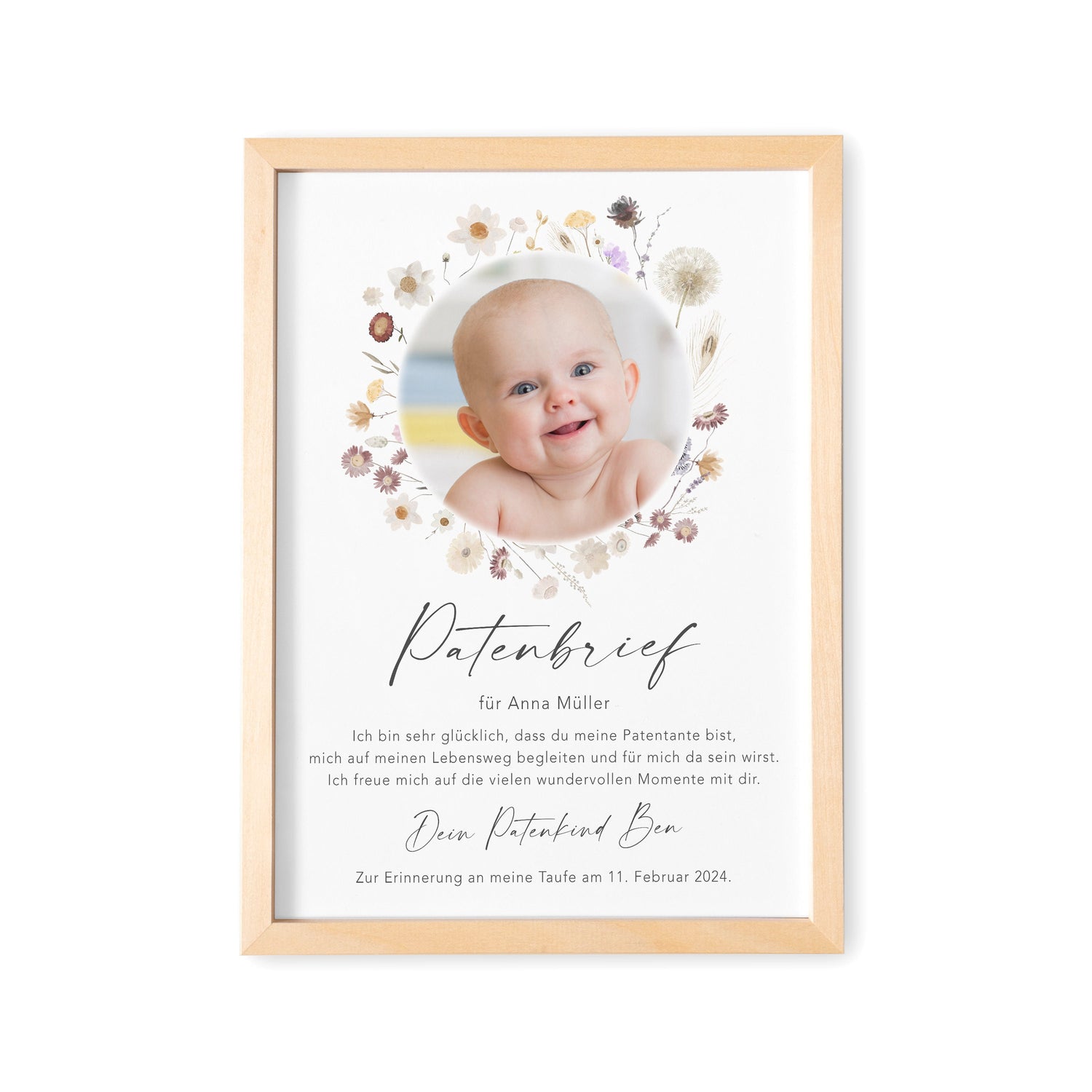 Patenbrief Taufe Patenurkunde für Patentante Mit Foto personalisiert Taufpate Paten Urkunde Taufe Geschenk Taufgeschenk