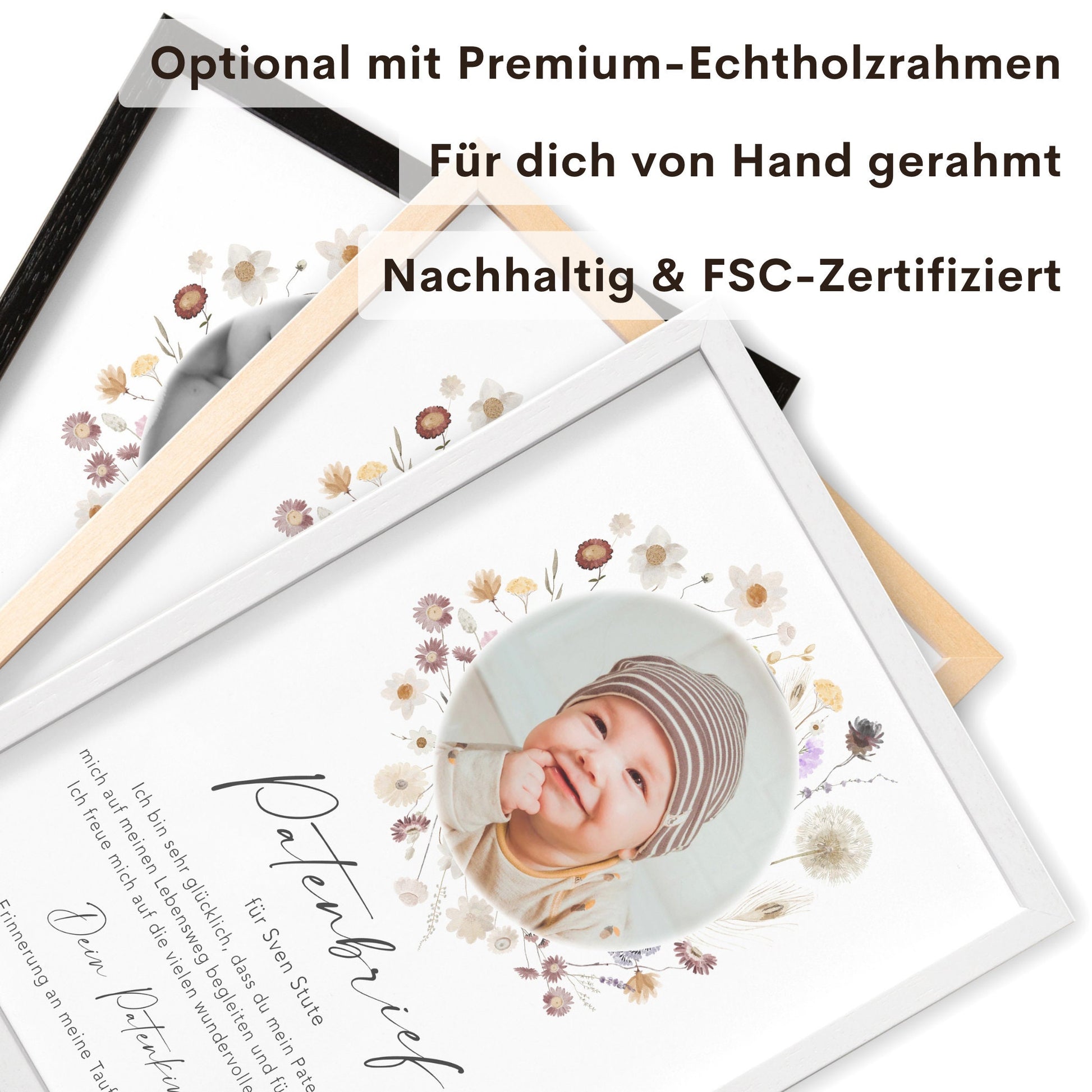 Patenbrief Taufe Patenurkunde für Patentante Mit Foto personalisiert Taufpate Paten Urkunde Taufe Geschenk Taufgeschenk