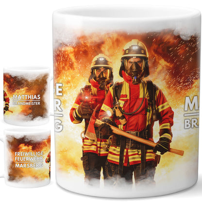 Feuerwehr Tasse personalisiert Feuerwehrmann Geschenk Feuerwehrfrau Freiwillige Feuerwehr aus Keramik