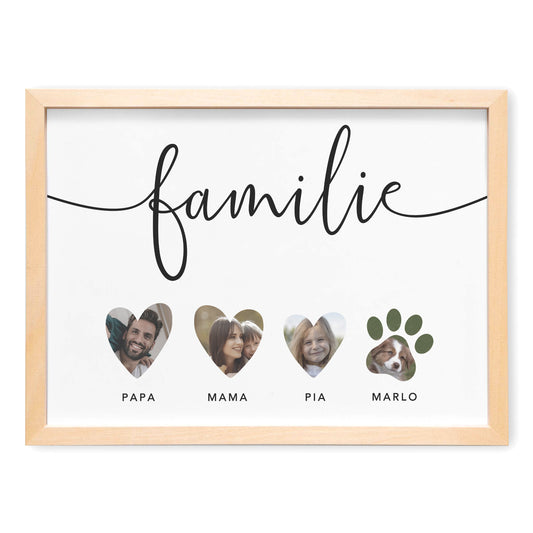 Familie Bild personalisiert mit Foto Familienposter Familienposter Geschenk zum Einzug (mit oder ohne Rahmen)