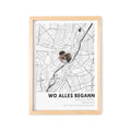 Wo alles begann Poster personalisiertes Koordinaten Bild Hochzeitsgeschenk Jahrestag Geschenk Hochzeitstag