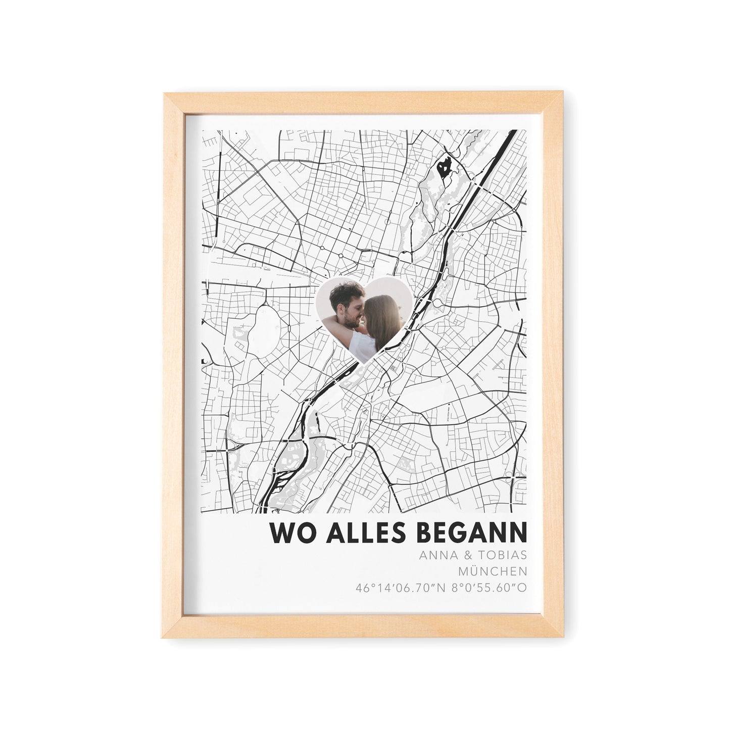 Wo alles begann Poster personalisiertes Koordinaten Bild Hochzeitsgeschenk Jahrestag Geschenk Hochzeitstag