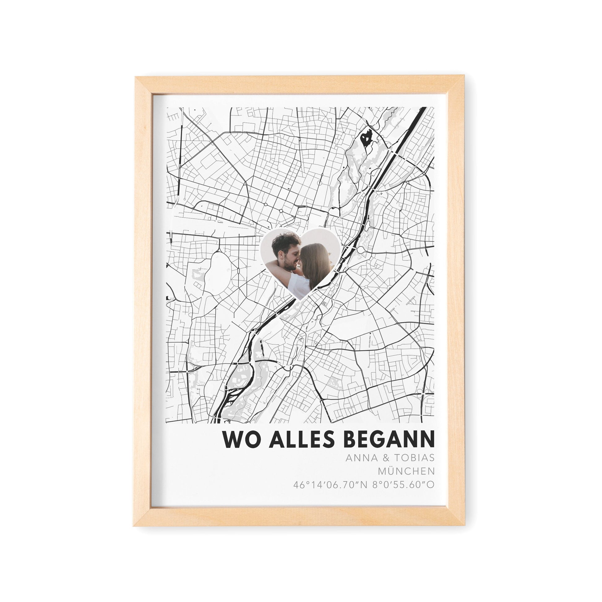 Wo alles begann Poster personalisiertes Koordinaten Bild Hochzeitsgeschenk Jahrestag Geschenk Hochzeitstag