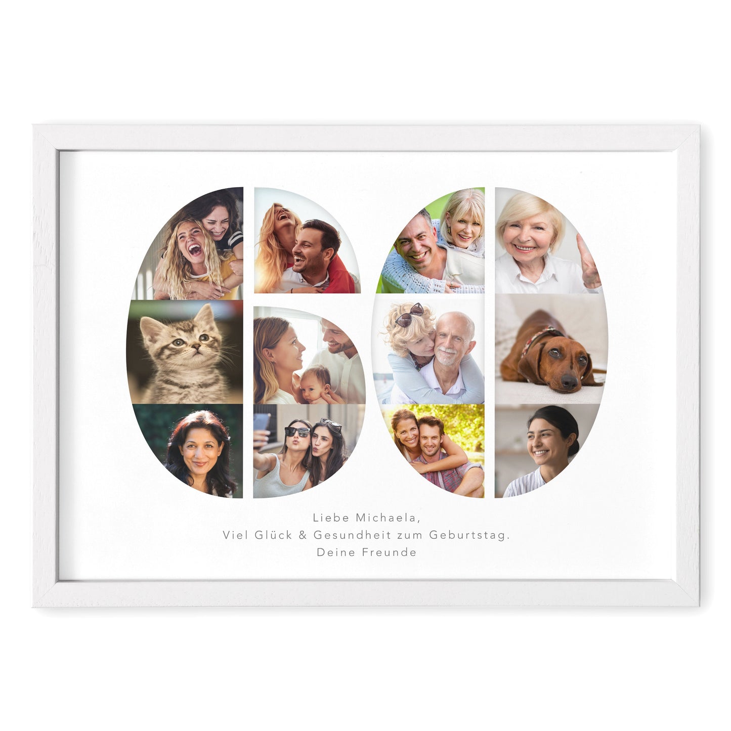 60. Geburtstag Frau Mann Geschenk Fotocollage 60 personalisiert mit Fotos Fotogeschenk Geburtstagsgeschenk