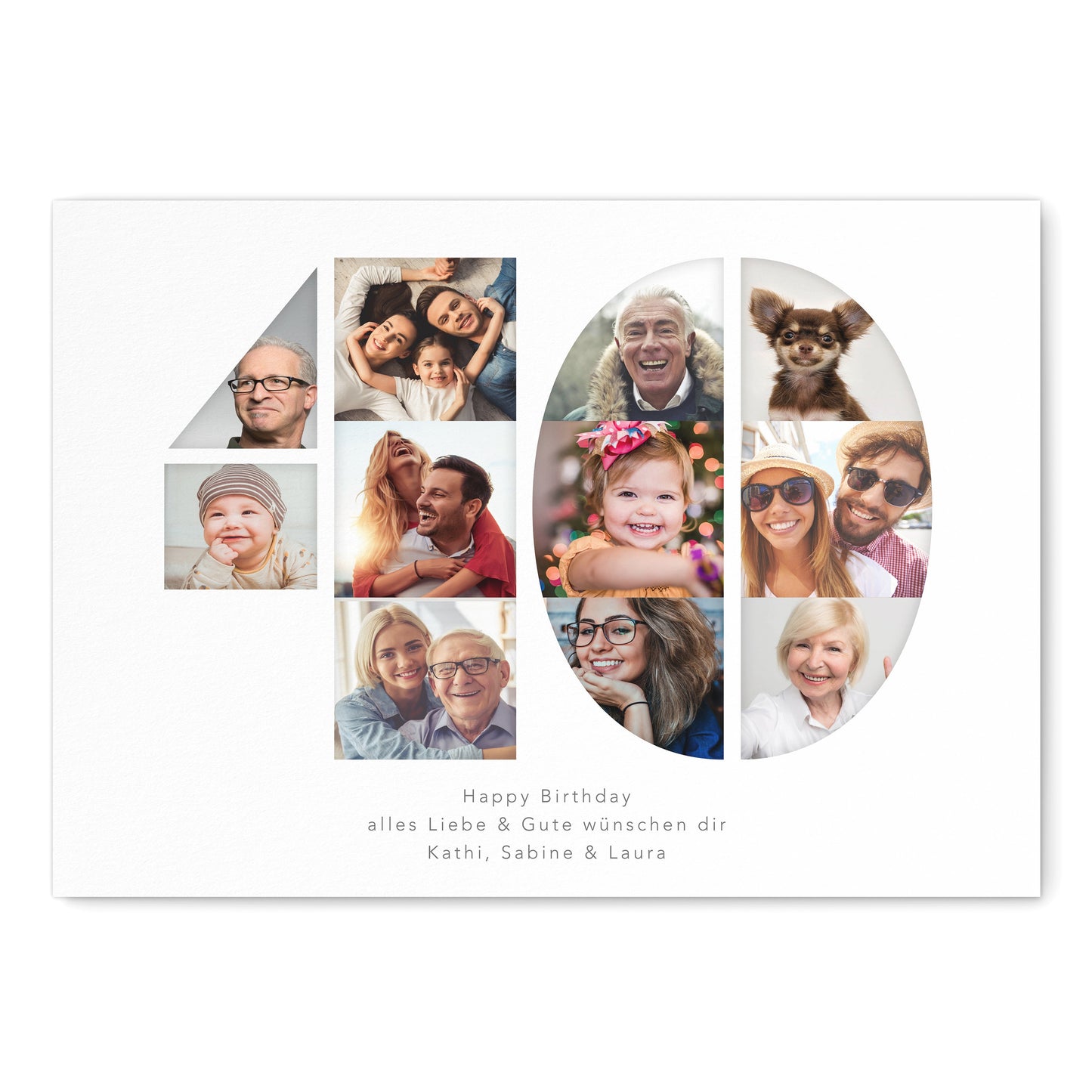 40. Geburtstag Frau Mann Geschenk Fotocollage 40 personalisiert mit Fotos Fotogeschenk Geburtstagsgeschenk
