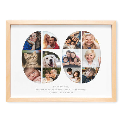 60. Geburtstag Frau Mann Geschenk Fotocollage 60 personalisiert mit Fotos Fotogeschenk Geburtstagsgeschenk