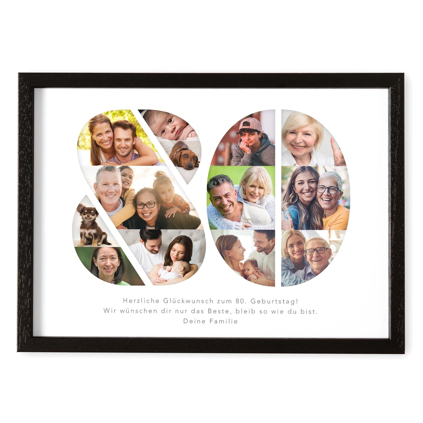 80. Geburtstag Frau Mann Geschenk Fotocollage 80 personalisiert mit Fotos Fotogeschenk Geburtstagsgeschenk